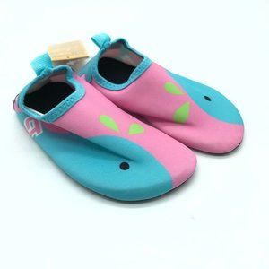 Cituo Toddler Girls Water Shoes Slip On Whale Pink Blue 26/27 US 7/8